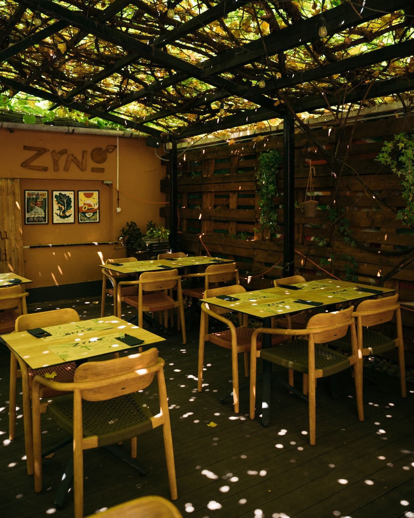 Zrno's leafy courtyard